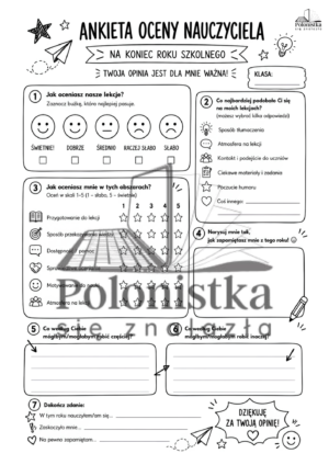 Ankieta oceny nauczyciela (przez uczniów)