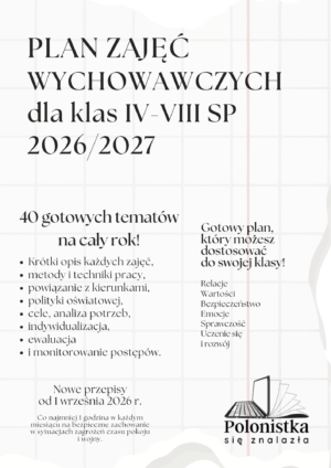 2026/2027 - plan pracy wychowawcy klas IV-VIII szkoły podstawowej