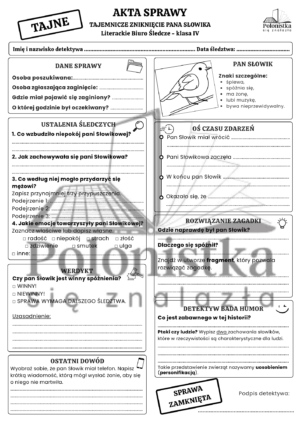 „Akta sprawy – Spóźniony słowik” – karta pracy do wiersza Juliana Tuwima